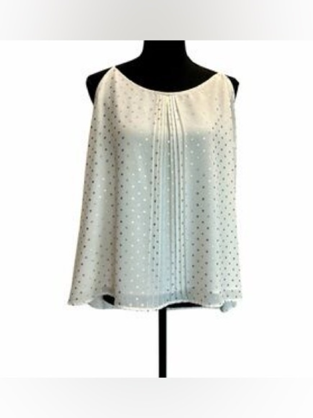 Kismet white and metallic gold polka dot tank top size medium